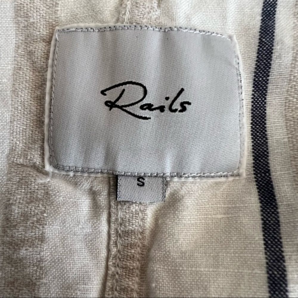 Rails Rowen Linen Blend Jacket Coco Stripe Size S… - image 6